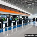 노르웨이 공항 및 항공편 정보 - **Norwegian Airport: Modern Efficiency and Traveler Comfort**
    A bright, wide-angle interior shot...