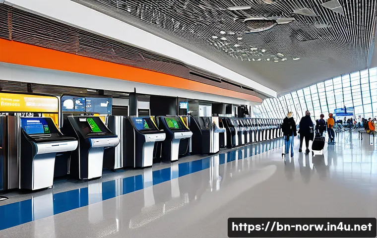 노르웨이 공항 및 항공편 정보 - **Norwegian Airport: Modern Efficiency and Traveler Comfort**
    A bright, wide-angle interior shot...